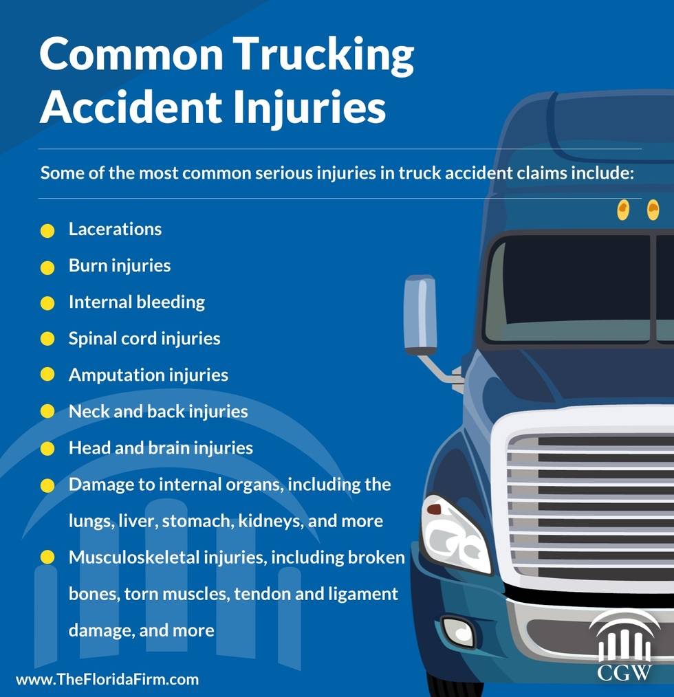 common trucking accident injuries Orlando truck accident attorneys
